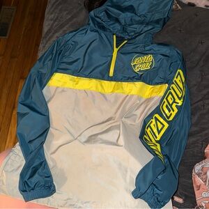 Santa Cruz Skateboards Blue and Yellow Ski Jacket